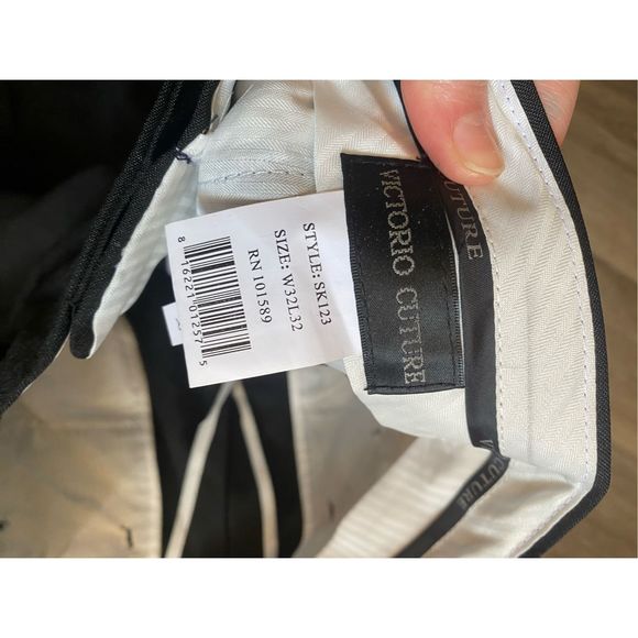 Vittorio Culture NWT Skinny Black Dress Pants, Men's Size 32 x 32, MSRP $68 - Picture 8 of 12